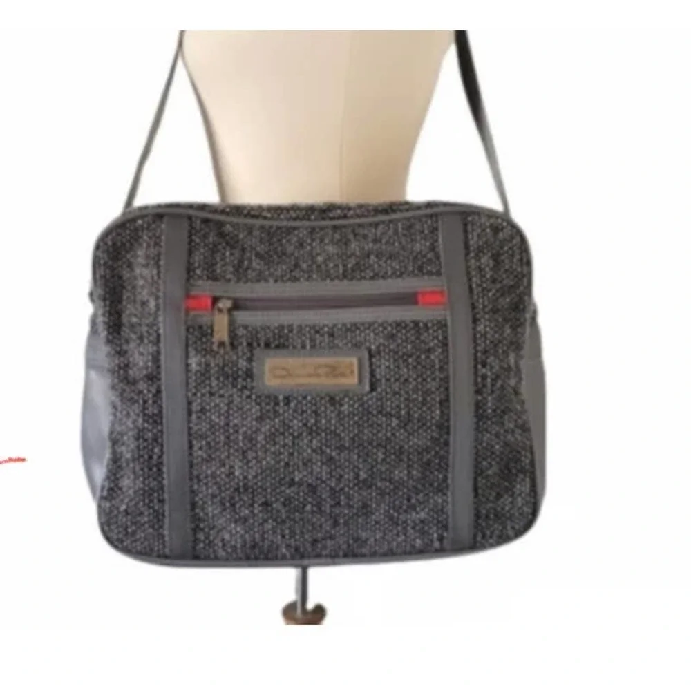 Vintage - Oscar de la Renta Gray Tweed Carry On Shoulder Bag tweed gray luggage